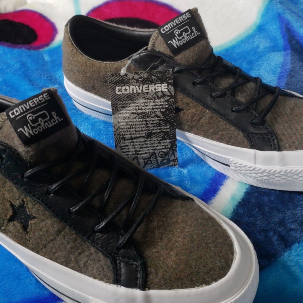 NWT Converse Woolrich Olive/Gray